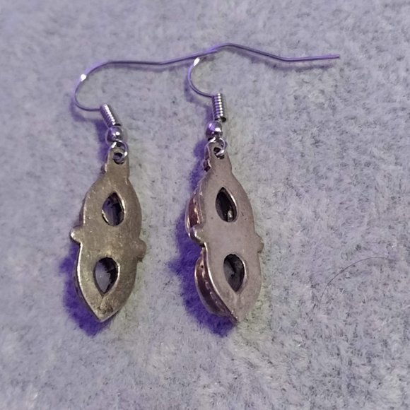 🌜Magical Moonstone! Silver Tone Double Tear Drop Bali Style Boho Hippie Witchy - Picture 4 of 5